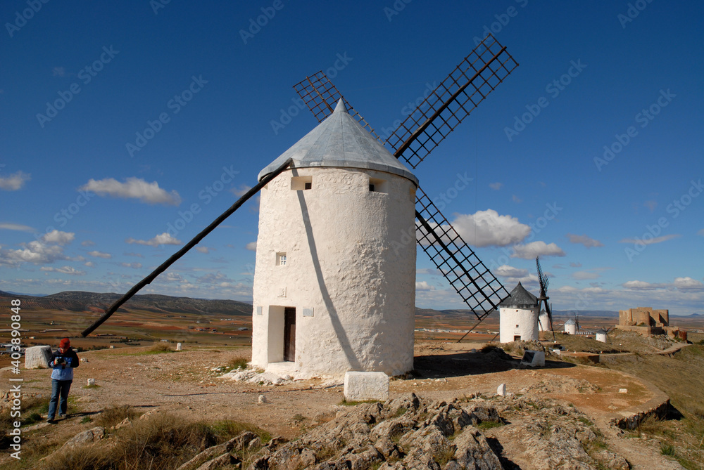 Consuegra, landscape with windmills, Castilla-La Mancha