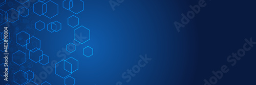 abstract white background with blue hexagonal shapes 