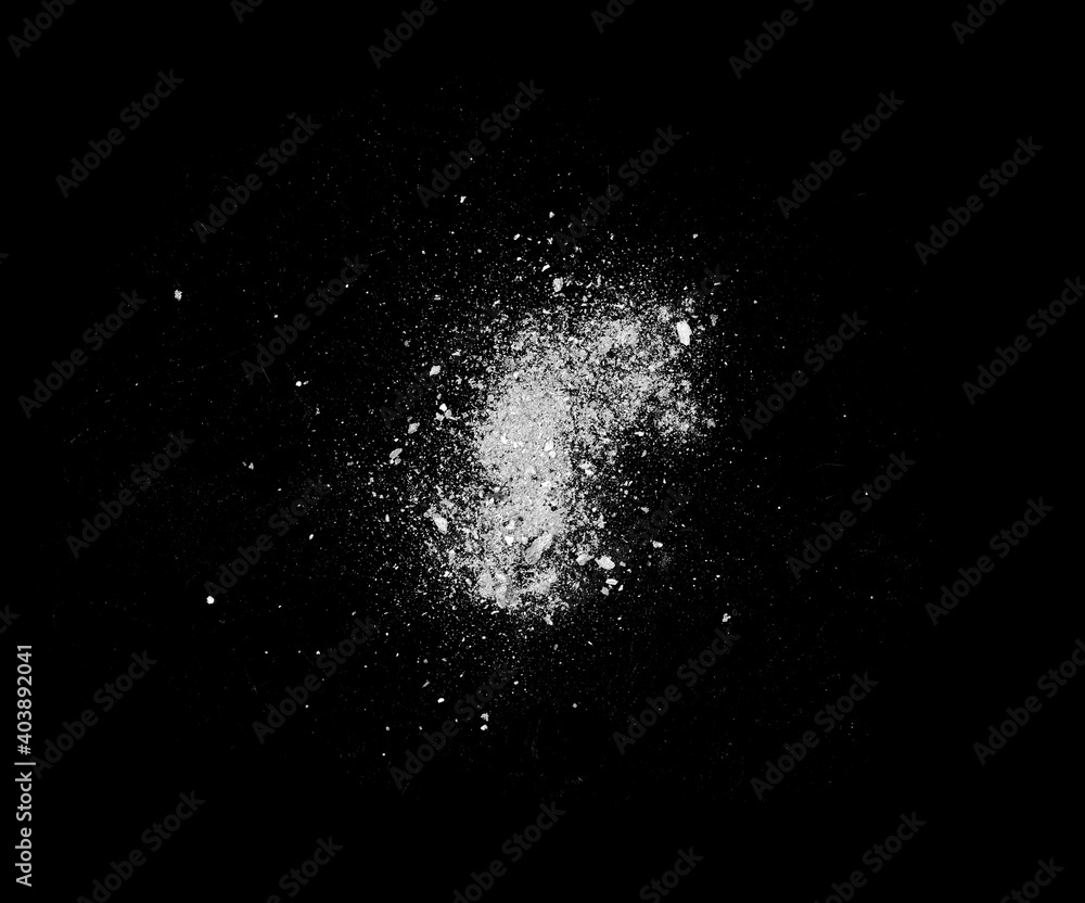 Ash isolated on black background. Ash explosion. Ash isolated on black background. Ash explosion.