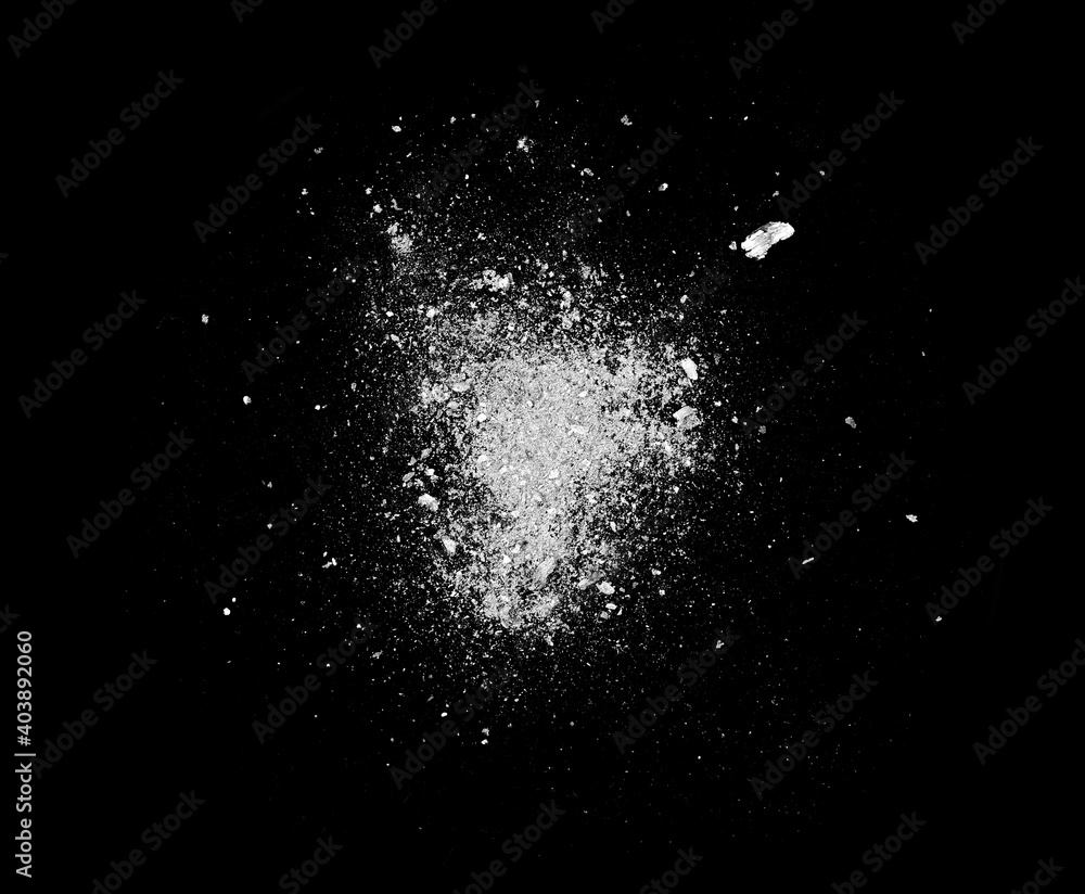 Ash isolated on black background. Ash explosion. Ash isolated on black background. Ash explosion.