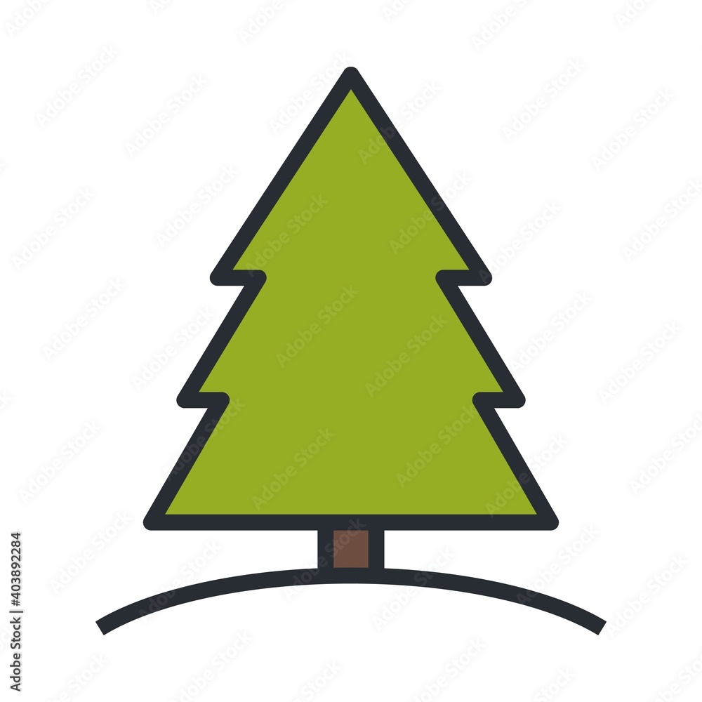 Evergreen forest icon. Fir or pine tree symbol. Evergreen forest icon. Fir or pine tree symbol.