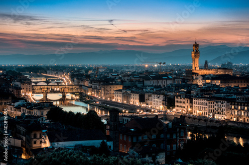 Fototapeta Naklejka Na Ścianę i Meble -  Florence, Italy at night.