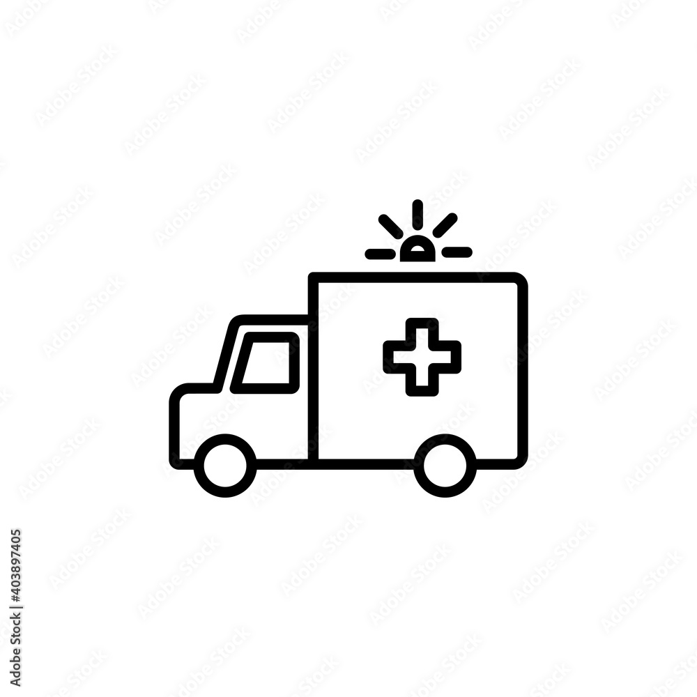 Ambulance icon vector. ambulance truck icon vector. ambulance car Ambulance icon vector. ambulance truck icon vector. ambulance car