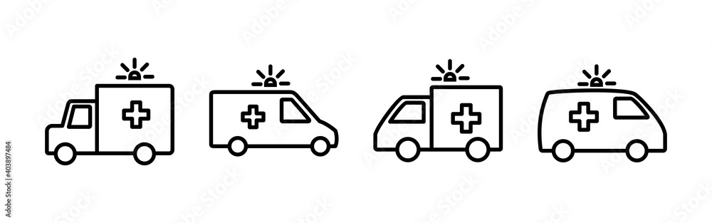 Ambulance icon vector. ambulance truck icon vector. ambulance car Ambulance icon vector. ambulance truck icon vector. ambulance car