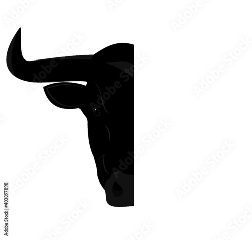 Half Bull Head Vector