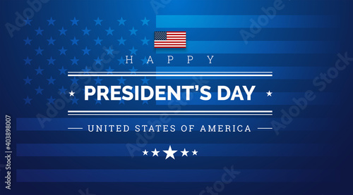 Happy President's Day dark blue background with the US flag - vector illustration