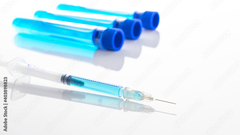 Syringe injection. Medical syringe with needle for protection flu virus and coronavirus. Covid vaccine isolated on white. Nurse or doctor. Liquid drug or narcotic. Syringe injection. Medical syringe with needle for protection flu virus and coronavirus. Covid vaccine isolated on white. Nurse or doctor. Liquid drug or narcotic.