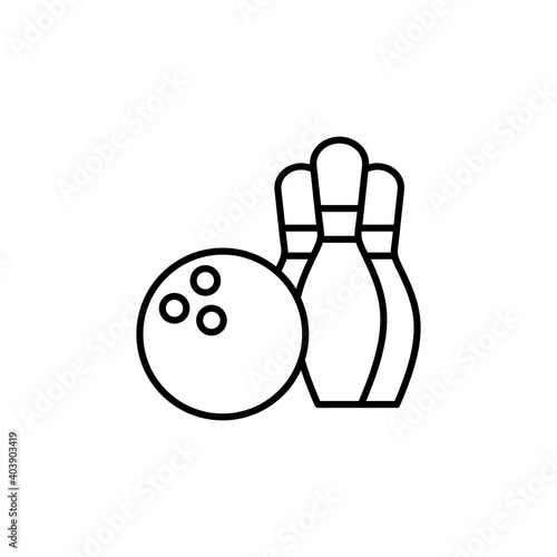 Bowling icon vector. bowling ball and pin icon. bowling pins