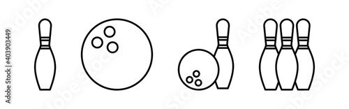 Bowling icon vector. bowling ball and pin icon. bowling pins