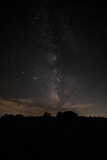 Night sky showing stars, constellations and the Milky Way. Plenty of copy space room for your message.