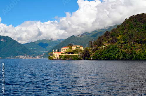 View of the Villa del Balbianello on Como Lake
