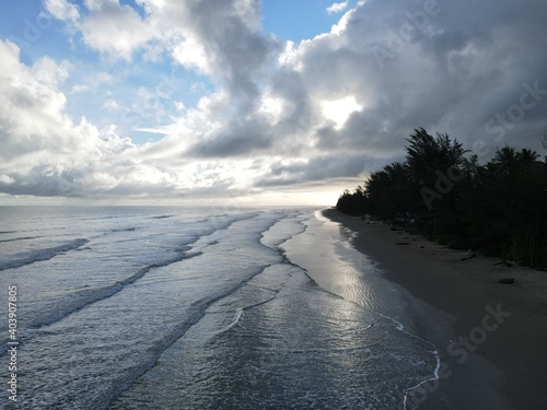 The Sematan Beach and Coastline of the most southern part of Sarawak and Borneo Island photo