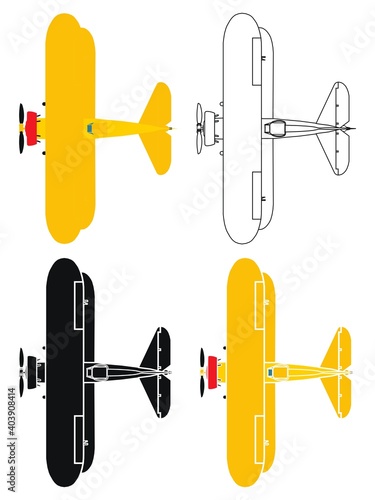 P12 airplane in top view.