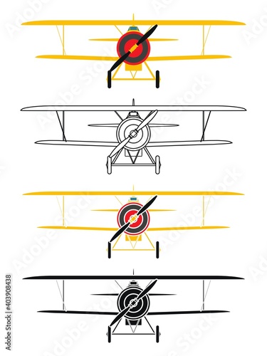 P12 airplane in front view