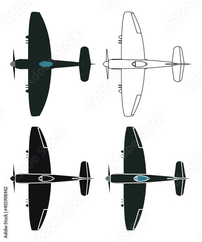 Hawker Tempest in top view