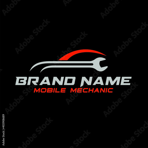logo template for auto service, mobile mechanic.