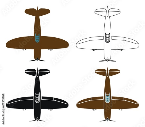 P47 Thunderbolt in top view