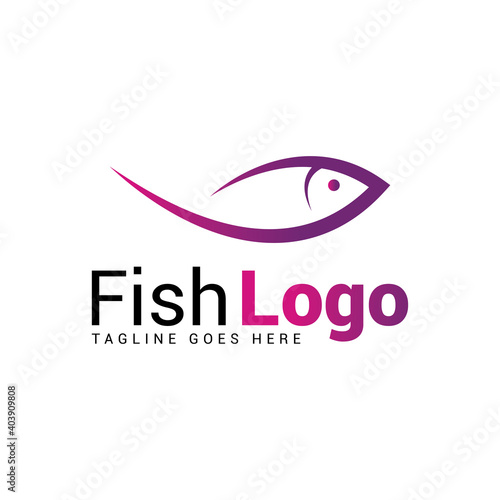 Fish logo vector template.