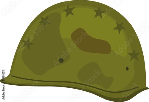 Vector emoticon illustration of a war helmet
