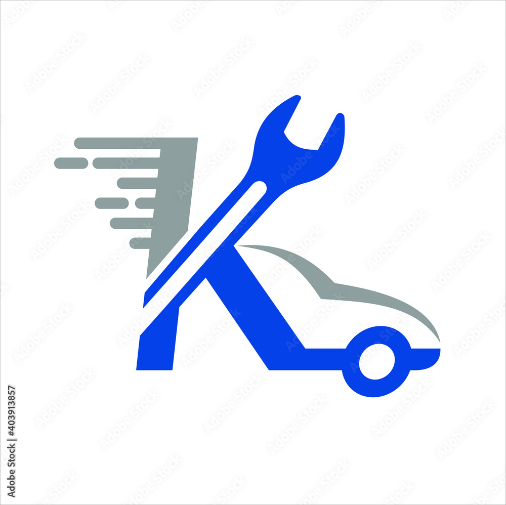 initial K, logo template for auto service initial K, logo template for auto service