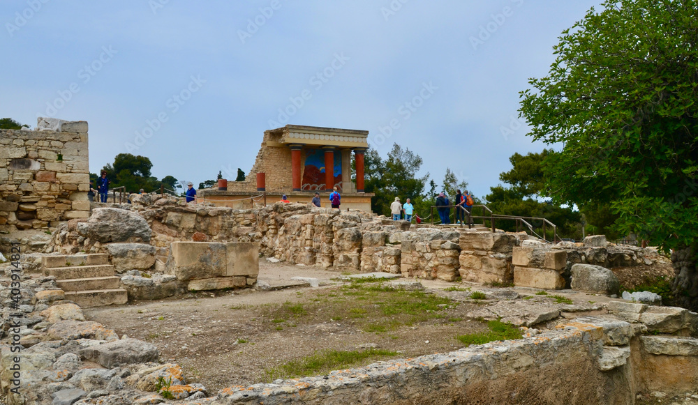 The Ancient Minoan ruins of Knossos on the greek island of Crete, Greece