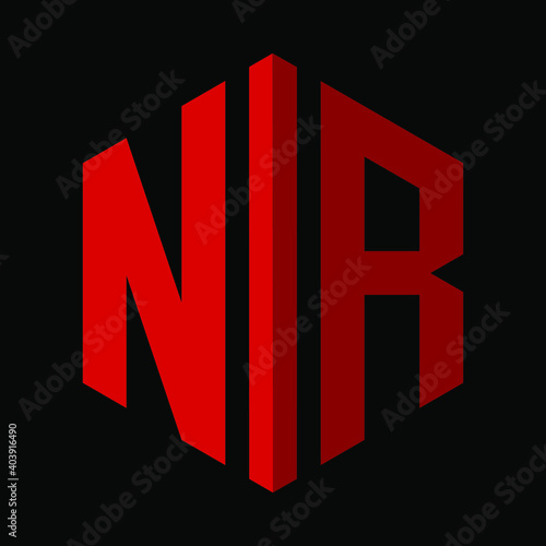 Creative, simple and elegant Initial letter NIR logo template in flat design monogram illustration