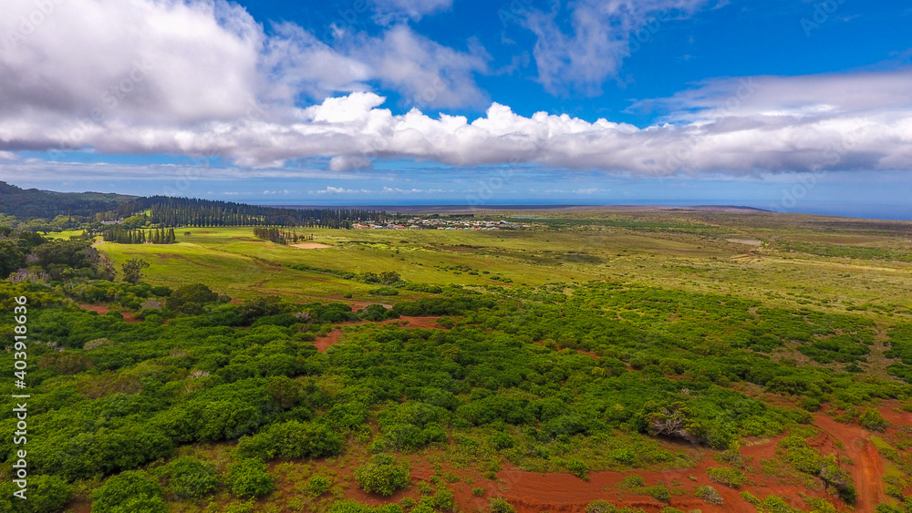 Aeria view of Lanai island, Hawaii Aeria view of Lanai island, Hawaii