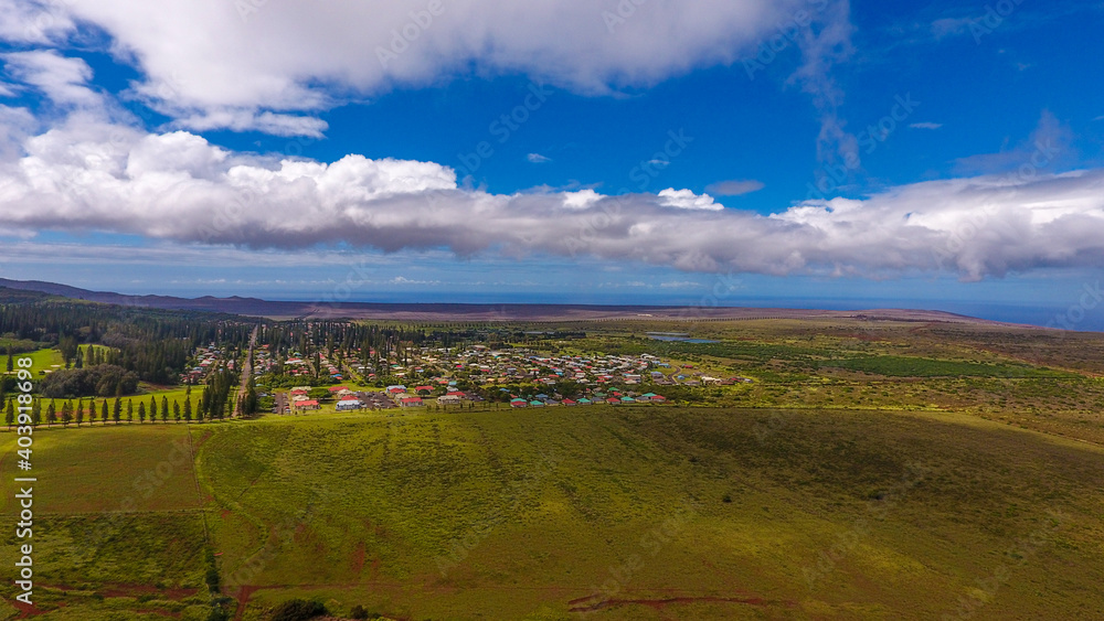 Aeria view of Lanai city, Hawaii