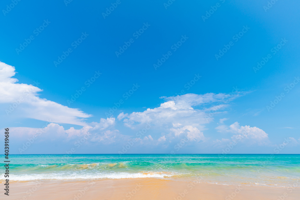 Sea wave on white sand beach summer vacation concept