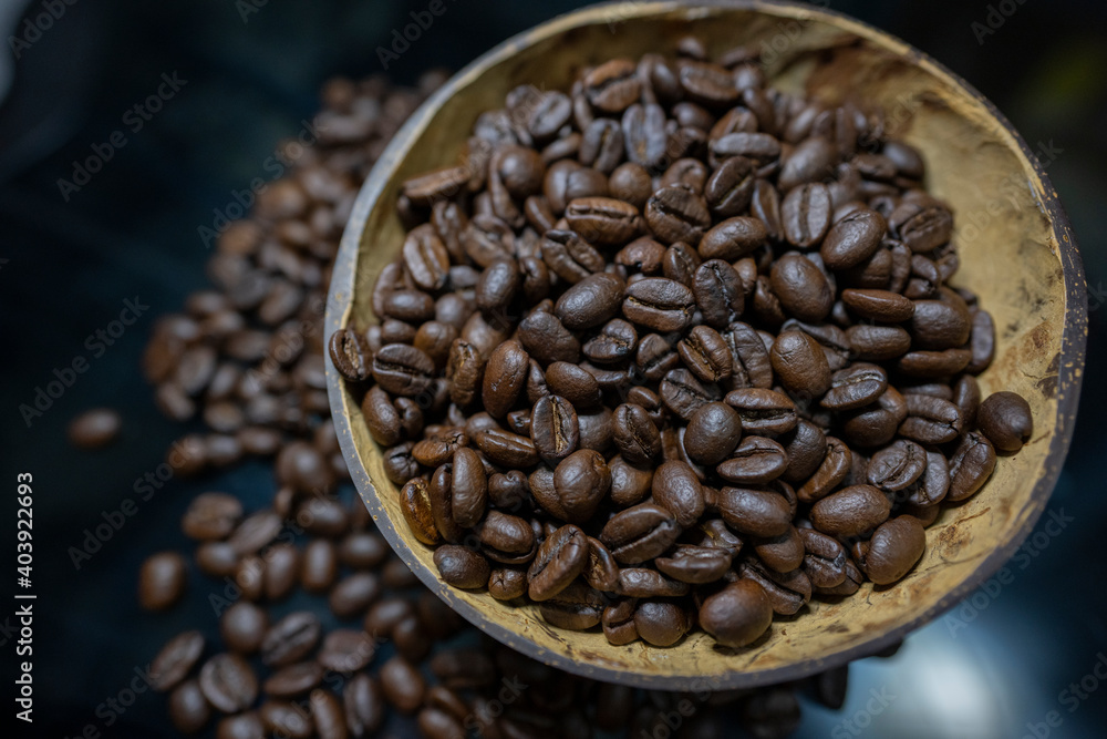 Fototapeta premium Café Mexicano en una jícara de coco