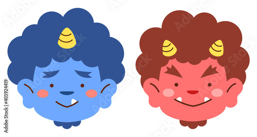 赤鬼と青鬼のイラスト