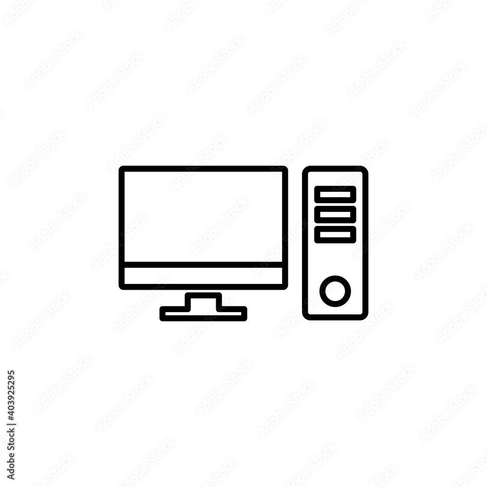 Computer icon vector. computer monitor icon vector. Computer icon vector. computer monitor icon vector.