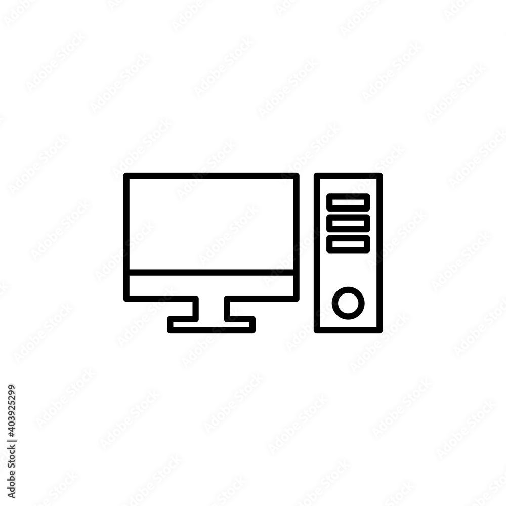 Computer icon vector. computer monitor icon vector. Computer icon vector. computer monitor icon vector.