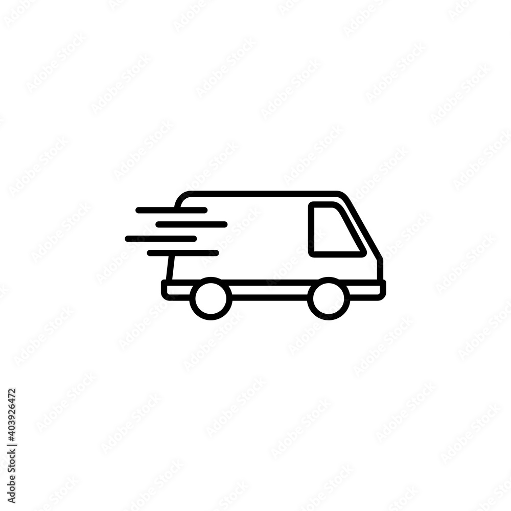 Fast shipping delivery truck icon vector. Delivery truck icon. fast delivery icon