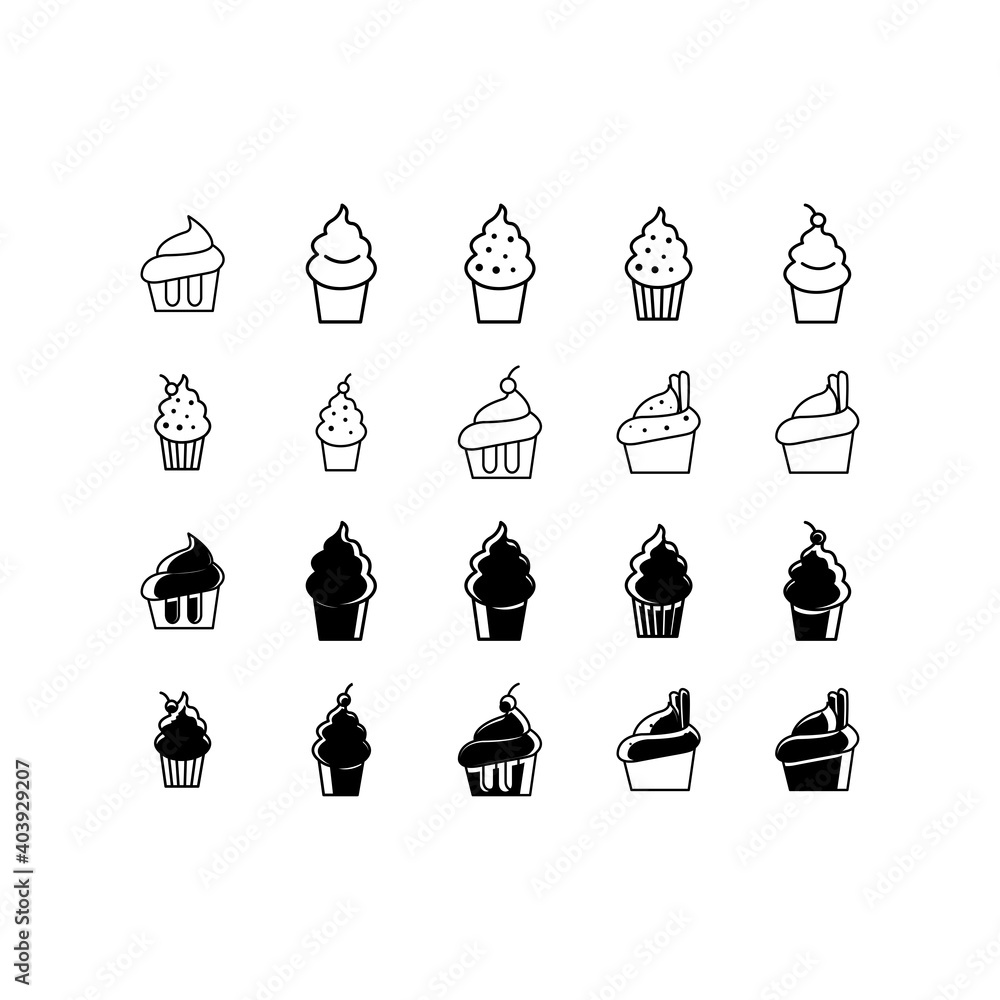 Fototapeta premium Ice cream icon set