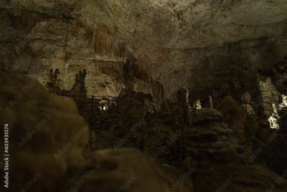 dark image of Postojna grotte in Slovenia dark image of Postojna grotte in Slovenia