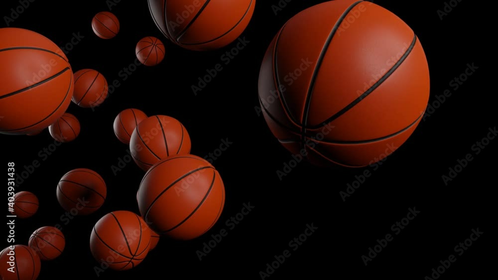 Many basketball balls on black background.
Abstract 3d animation for background.
Many basketball balls on black background.
Abstract 3d animation for background.