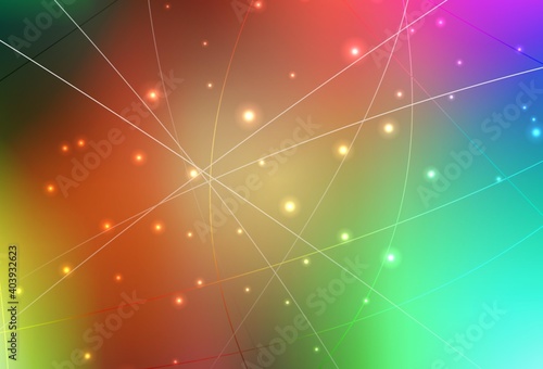 Light Multicolor vector layout with circles, lines.