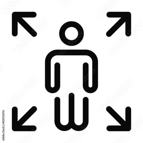 maintain physical social distancing icon vector new normal activity