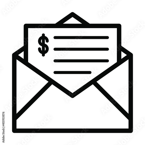 envelope message billing list icon vector