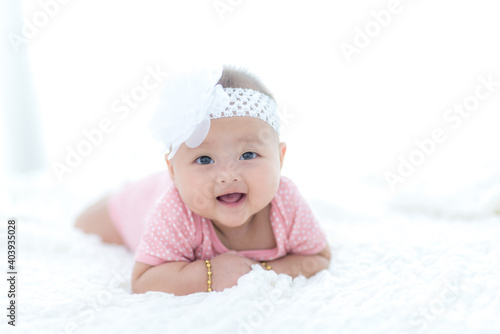 Portrait asian female baby