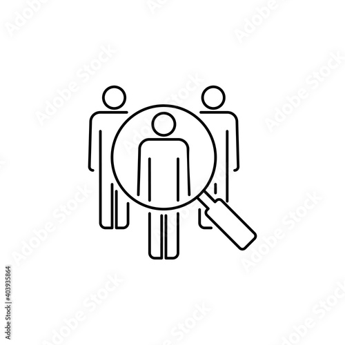 Hiring icon vector. Search job vacancy icon. Human resources concept. Recruitment