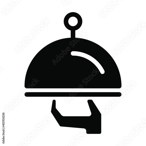 restaurant icon, food delivery waiter vector