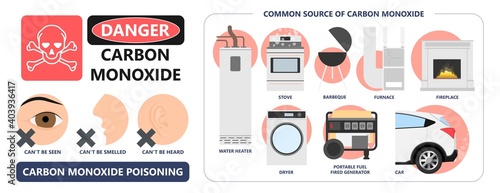 CO level chest pain loss of consciousness gas death cherry red skin cyanide toxicity motor car fuel  methylene chloride blood prevent alarm oxygen toxic harmful danger device detect safety silent leak
