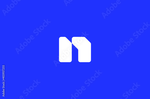 Minimal Modern Abstract Letter N Dark Background Logo Template