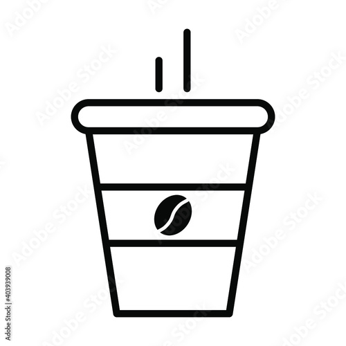 a cup of coffee icon, hot drink house interior kitchen utensil vector