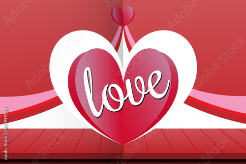 Wallpaper Mural love heart concept background. paper cut style for valentine's day or invitation cards. digital craft paper art. vector illustration. Torontodigital.ca