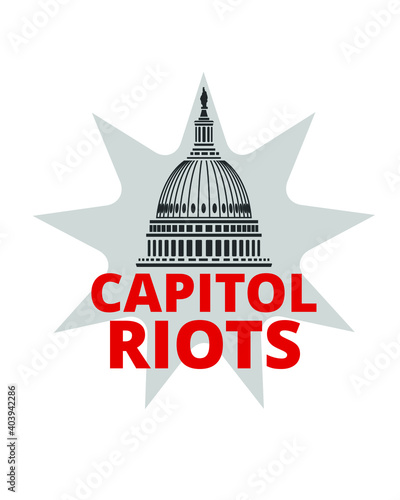 Concept illustration of USA Capitol riots icon