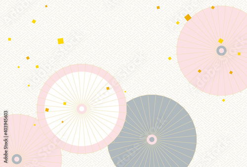 和傘のイラストの背景素材