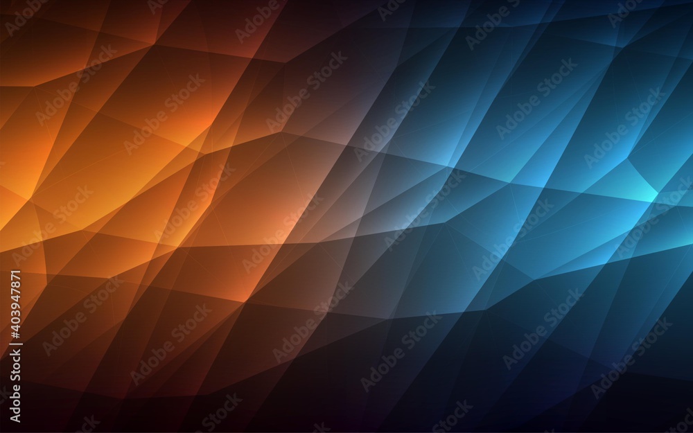 Fototapeta premium Dark Blue, Yellow vector background with polygonal style.
